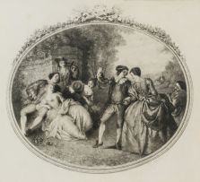 J Rush and Armand Mathely, after Francois Boucher; Fete Champetre