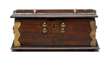 A Colonial teak and brass-mounted deeds box, 19th century