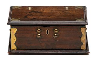 A Colonial teak and brass-mounted deeds box, 19th century