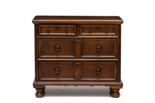An oak chest of drawers, 19th century