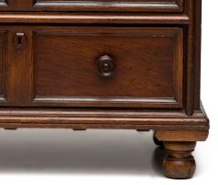 An oak chest of drawers, 19th century