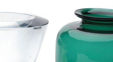 A green-glass vase, possibly Scandanavian, mid 20th century