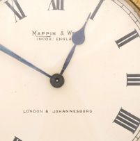 A mahogany mantel clock, Mappin & Webb, 20th century