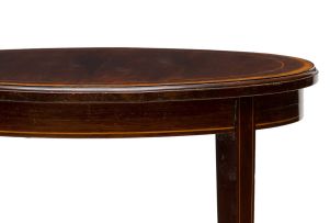 An Edwardian mahogany and inlaid satinwood occasional table