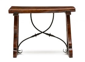 A Southern European walnut and fruitwood trestle table, 17th/18th century