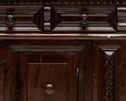 An Italian walnut and simulated rosewood side cupboard, 19th century