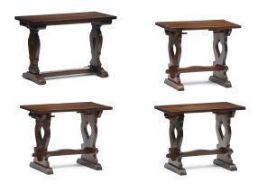 A set of six oak stools, Shepherd & Barker Pty Ltd, Essanby House, 173-175 Jeppe Street, Johannesburg