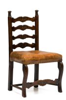 An Italian walnut side chair