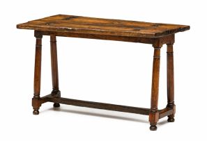 A fruitwood table/bench, possibly French, 17th/18th century