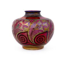 A Galileo Chini Fontebuoni Firenze lustre vase, first quarter 20th century
