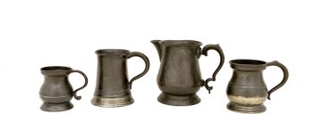 A group of pewter wares, 19th century