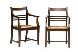 A pair of Cape stinkwood armchairs, 19th century