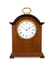 A mahogany and inlaid mantel clock, Mappin & Webb, London & Johannesburg