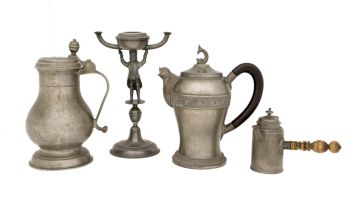 A group of German pewter wares, 18th/19th century