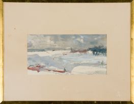 Christine von Huetz-Davisson; Winter Landscape, recto; Abstract, verso