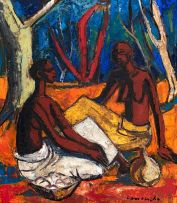 Maurice van Essche; Two Congolese Women Seated in a Forest