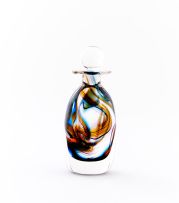 A David Reade glass perfume bottle and stopper, 1989