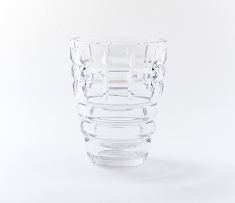 A Baccarat clear glass vase, modern