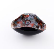 A multi-coloured glass bowl, probably Murano