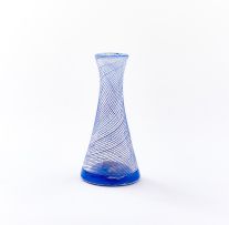 An Adriatica Fratelli Toso Muano blue and clear glass vase, 1960s