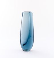 A Kosta Boda smokey-blue glass vase, Vicke Lindstrand, 1960s