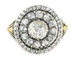 Georgian diamond 'target' ring