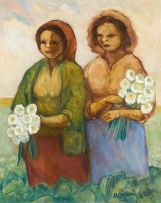Amos Langdown; Two Women Picking Arum Lilies