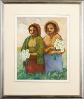 Amos Langdown; Two Women Picking Arum Lilies