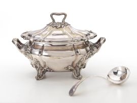 A Prince's Plate two-handled soup tureen and cover, early 20th century