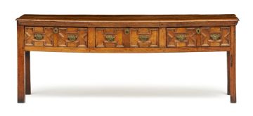 An oak low dresser base, 18th century and later