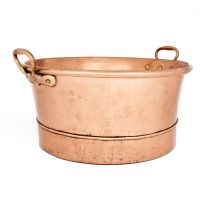 A copper preseving pan, of large proportions