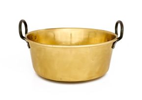 A brass preserving pan