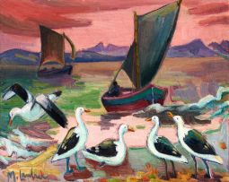 Maggie Laubser; Birds and Boats