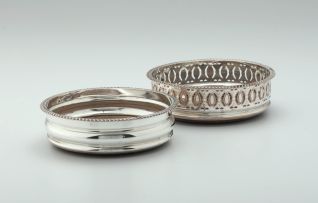 A silver-plated wine coaster, early 20th century