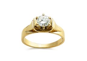Single-stone diamond ring
