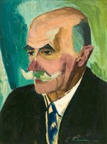 Maggie Laubser; Portrait of a Man with a Moustache