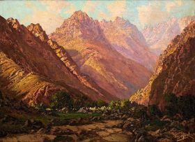 Tinus de Jongh; Mountainous Landscape