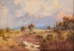 Allerley Glossop; Cattle in a Mountainous Landscape