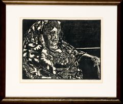 Elza Miles; Old Lady Seated with Cane