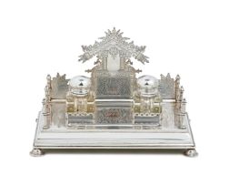 A Russian silver inkstand, Ivan Lebedkin, Moscow, 1898-1906