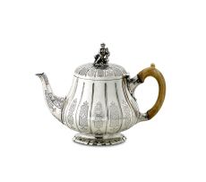 A Victorian silver teapot, R & S Garrard & Co, London, 1862, retailed by Garrard's, Panton Street, London