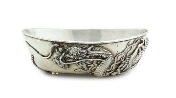 A Japanese silver bowl, Meiji Period (1868-1912)