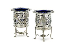 A pair of silver-plate coasters, late 19th/early 20th century