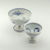 A Japanese blue and white pedestal bowl, late Meiji period (1868-1912)