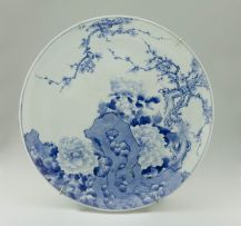 A Japanese blue and white charger, Meiji period (1868-1912)