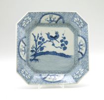 A Japanese blue and white octagonal dish, early 20th century