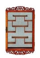 A pair of Chinese hardwood hanging cabinets, modern