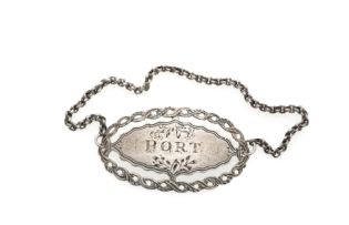 A Cape silver port label, John Townsend, mid 19th century