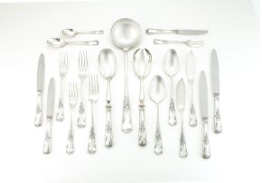 A set of French silver-plated flatware, 20th century