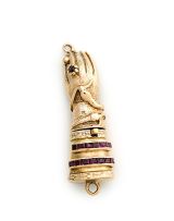 Ruby and gold 'hand' clasp